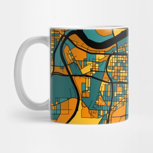 Kansas City Map Pattern in Orange & Teal Mug
